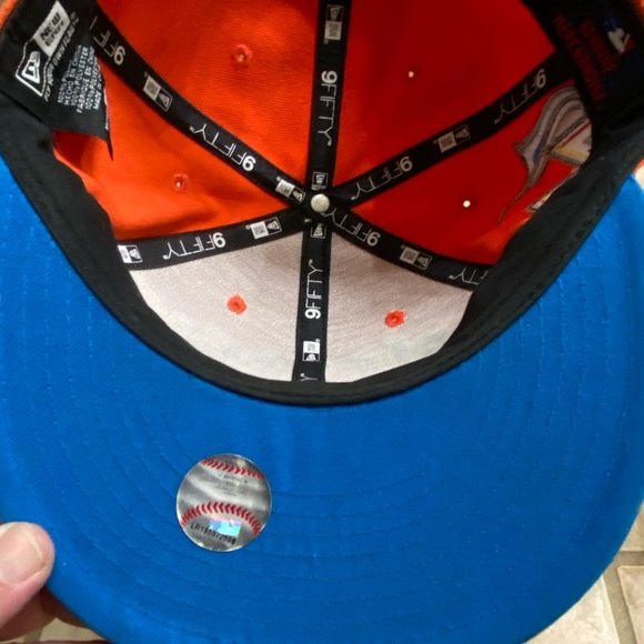 New Era Orange Miami MARLINS Florida Strap Back Baseball Hat MINTY MLB 9Fifty - Picture 7 of 10